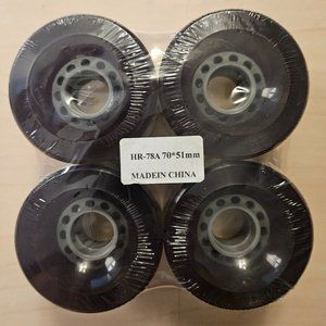 Long Boarding Cruiser Wheels Transparent Black Brand New HR-78A 70*51mm Set of 4